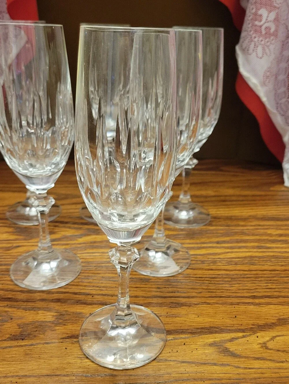 Vintage Schott-Zwiesel Gardan Champagne Flute Wine Glasses Crystal Set of 6